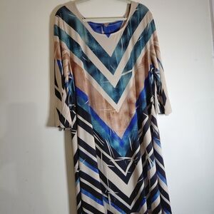 Elegant Multicolor Chevron Dress